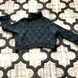 Emerald Green Knitted Turtleneck Sweater